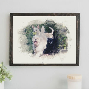 Pet Portrait Watercolor Digital Painting from Photo