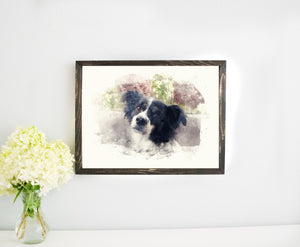 Pet Portrait Watercolor Digital Painting from Photo