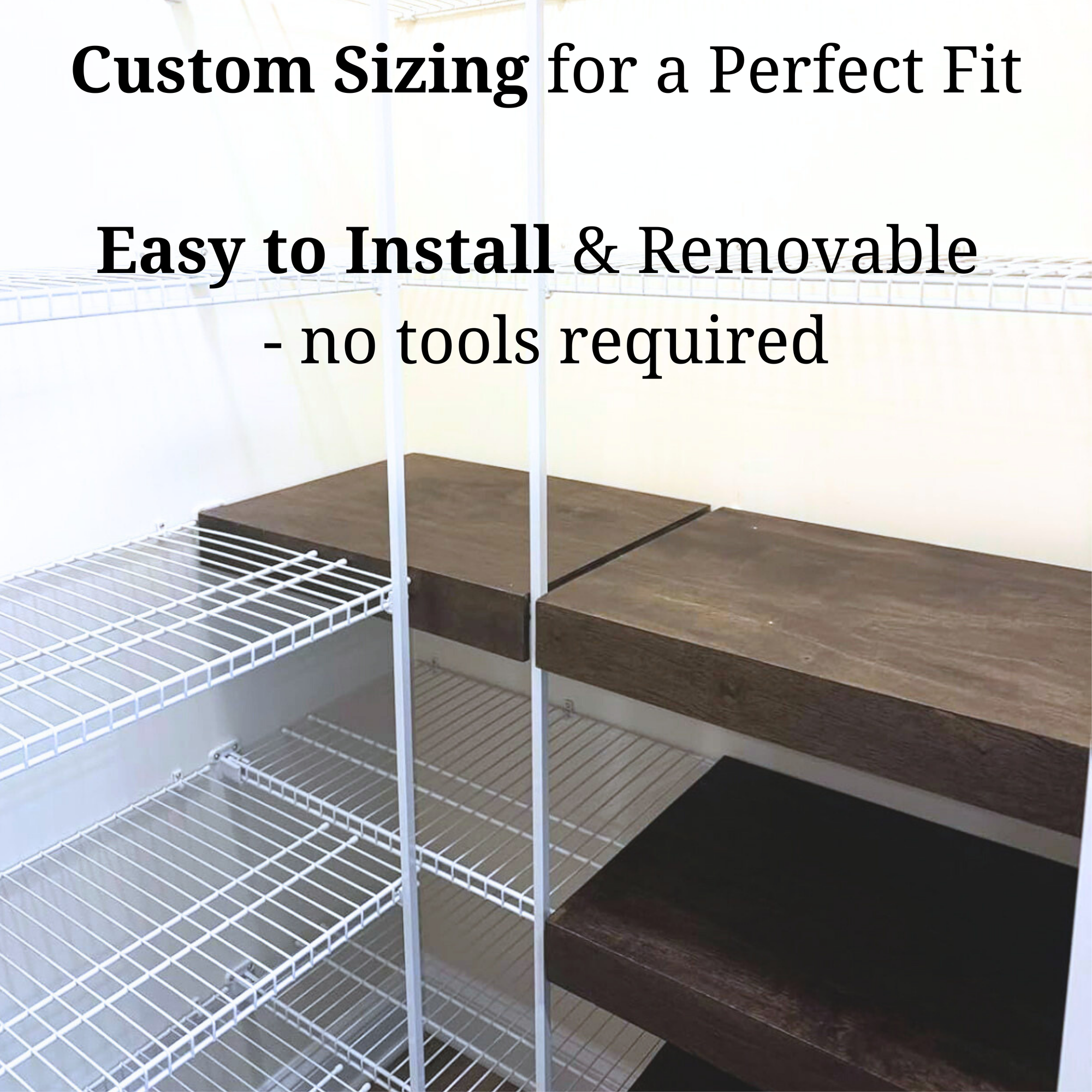 Wood Shelf Cover for Wire Rack –  Wood Toppers for Pantry, Closet, Laundry & Kitchen - Wire Shelf Covers - Wood Shelves Covers for Pantry