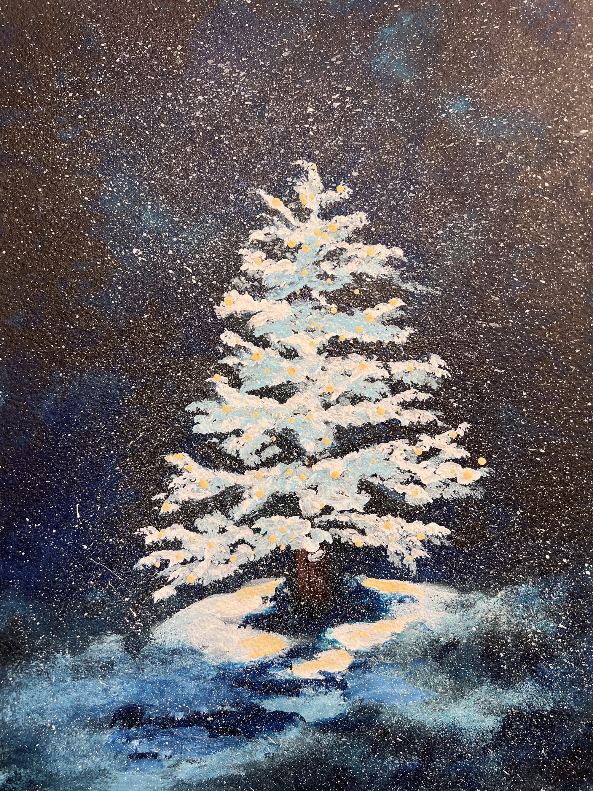 Acrylic Christmas Tree Painting Class