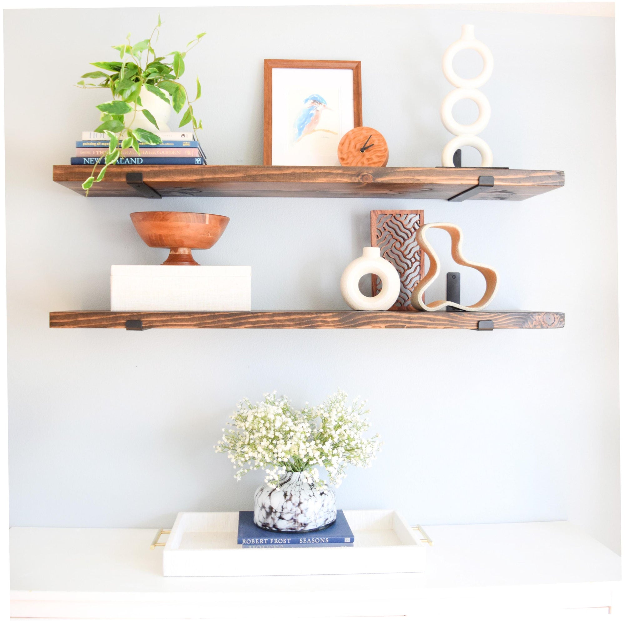 Rustic Wood Floating Shelves