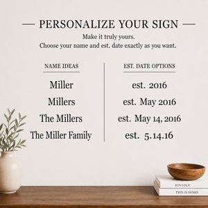 Personalized Family Name Sign | Custom Last Name Wall Decor