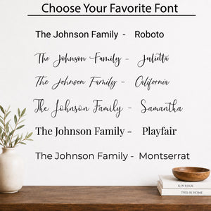 6 different fonts to choose from for your printed wood sign