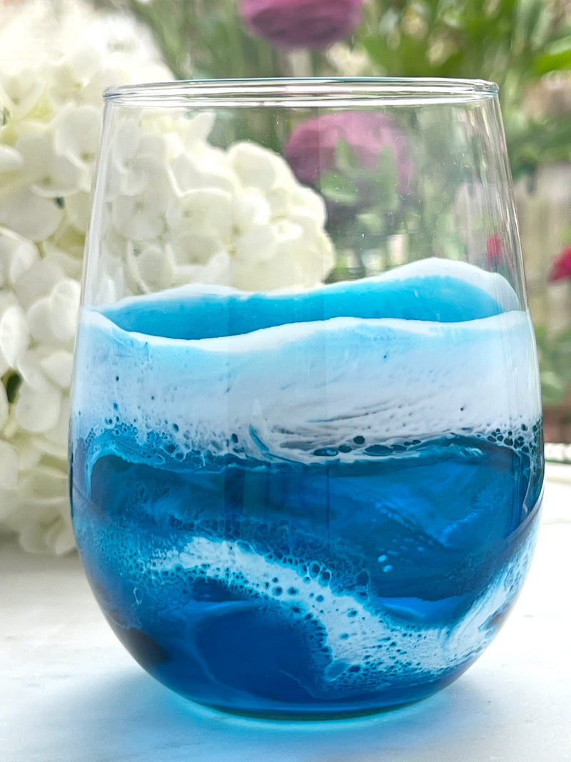 Beach Themed Mug, Coffee Cup Large, Painted Resin Ocean Wave Beach Themed Mug, Coffee Cup Large, Painted Resin Ocean Wave