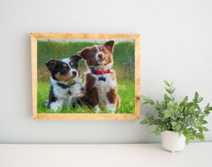 Custom Pet Portrait Painting from Your Photo, Digital Painting On Canvas