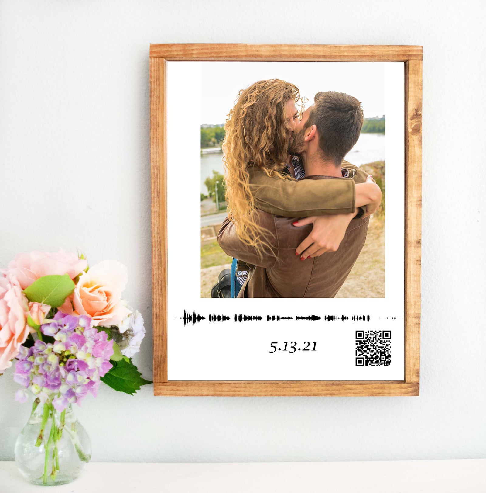 Soundwave Art QR Code, Photo With Soundwave Canvas Print