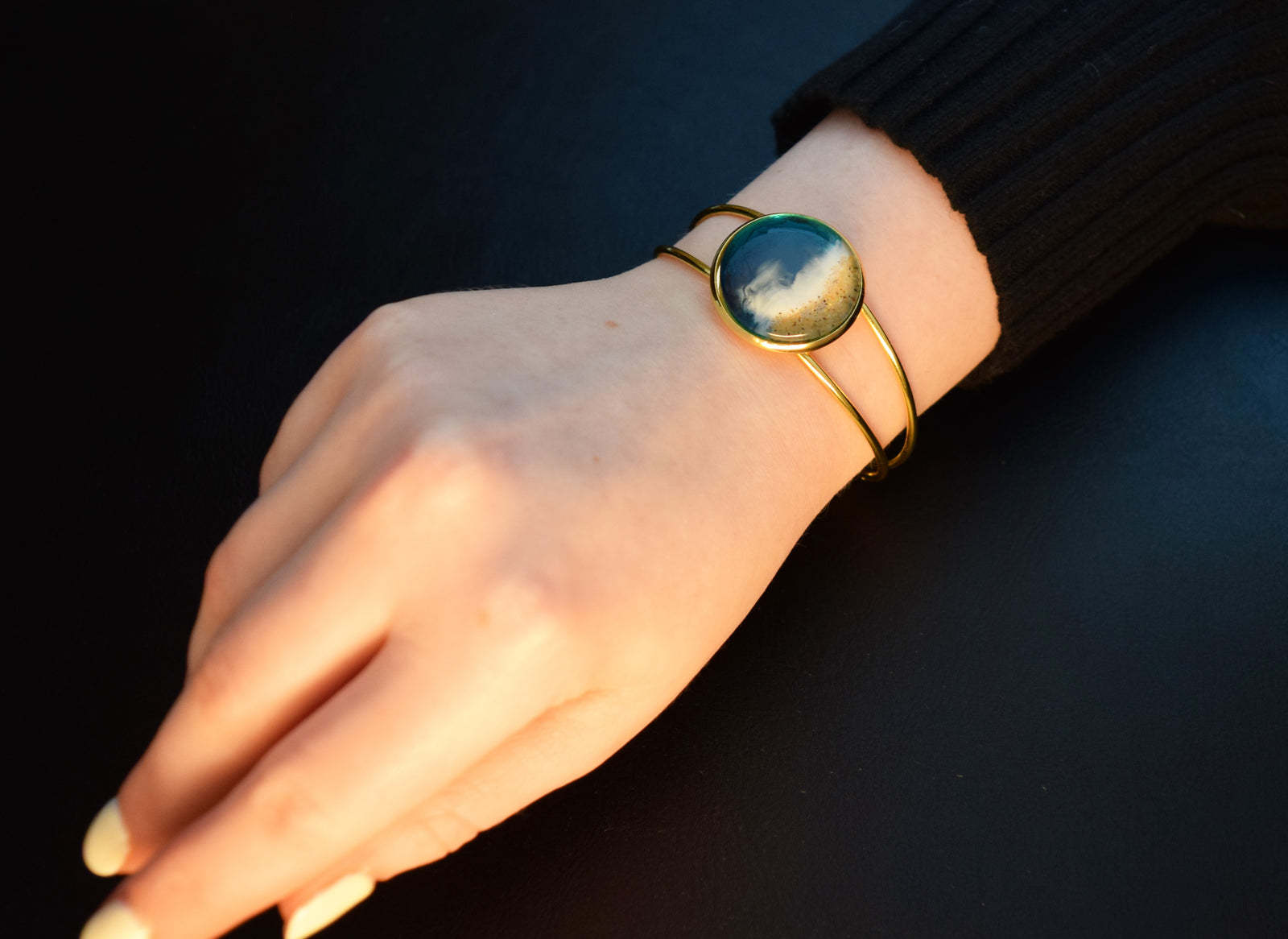 Ocean Themed Handmade bangle cuff bracelet for women