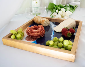 Ocean Inspired Resin Charcuterie Board, Serving Tray