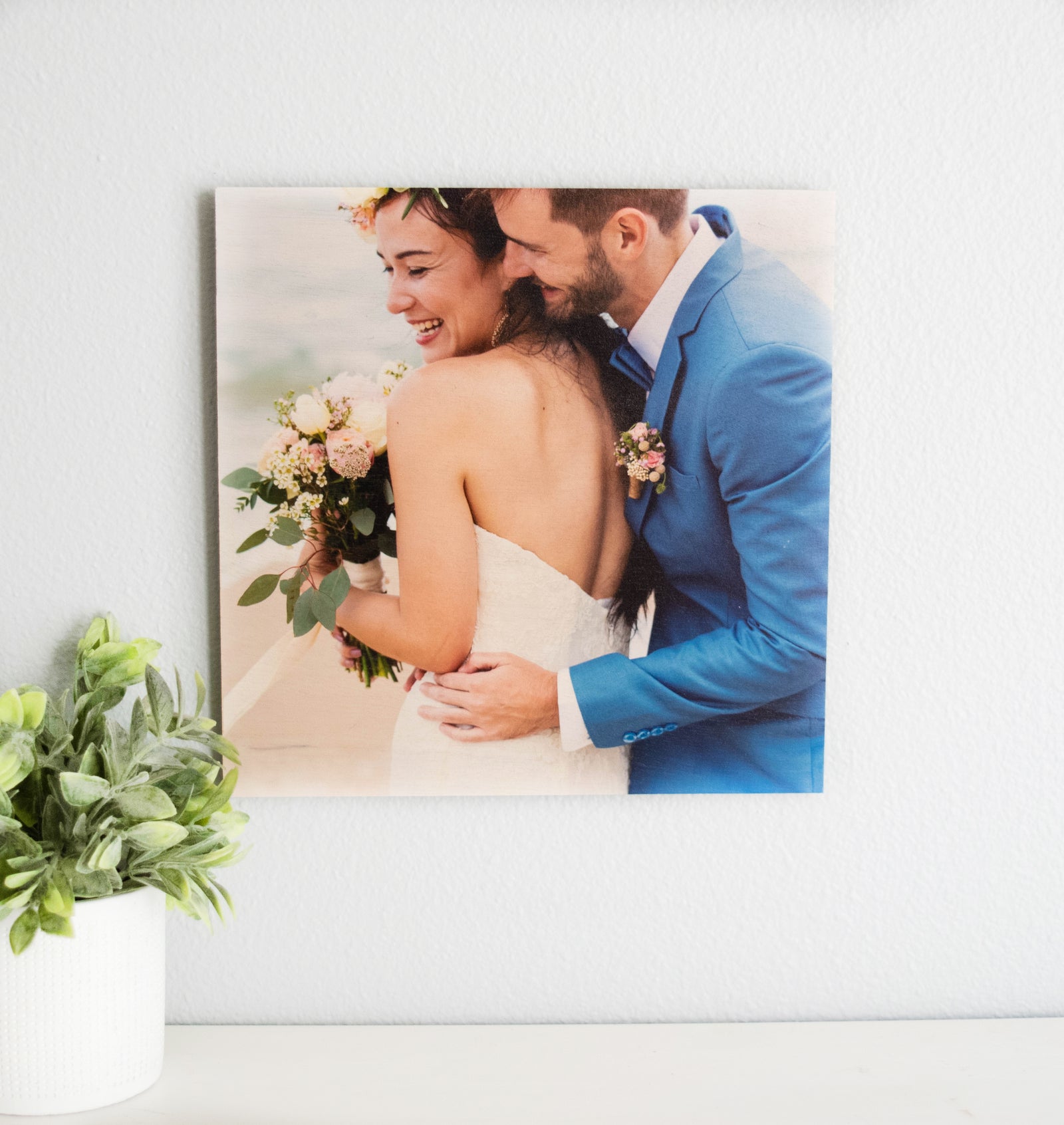 Photo on Wood Square, Wedding Vows Print