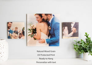 Photo on Wood Square, Wedding Vows Print