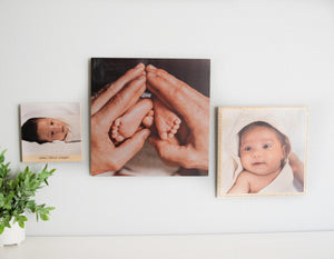 Baby Wooden Block Photo Prints in Three Sizes, Handmade and Personal