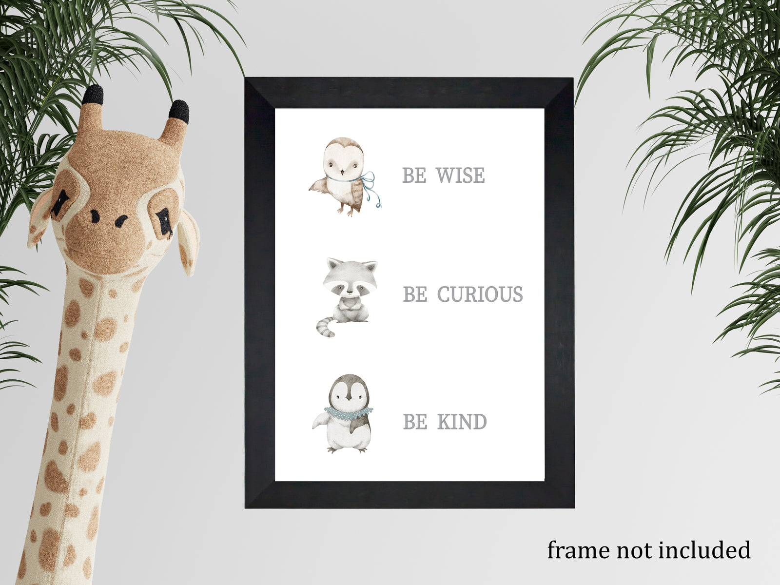 11x14 Canvas Print with Woodland Animals for Your Nursery or Kids Room. Encouraging, Motivational Wall Decor For Children