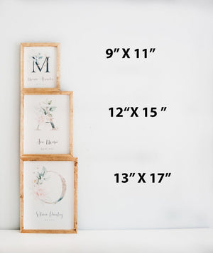 Floral Baby Initial with Baby Name Personalized & Custom Wall Décor
