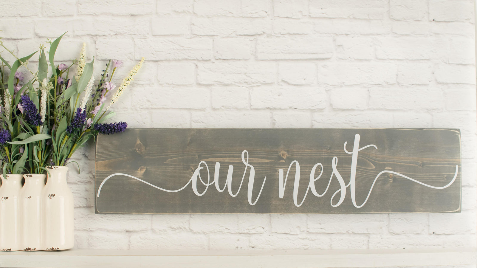 Large Our Nest Wood Sign,  Rustic Farmhouse Wooden Sayings Wall Décor Family Room Wall Decor - New Home Gift - Custom Personalized Wood Sign