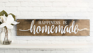 Happiness Is Homemade Wooden Sayings Wall Décor – Rustic Farmhouse Wooden Signs with quotes