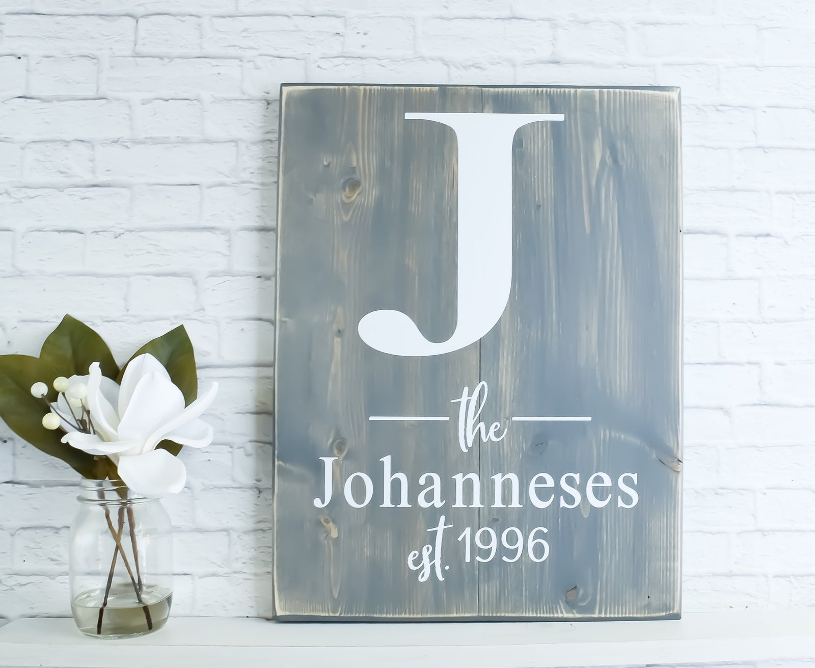 Last Name Wood Sign - Family Name Established Sign - Personalized Wooden Decor for Home - Wedding Gift - Initial Monogram Sign
