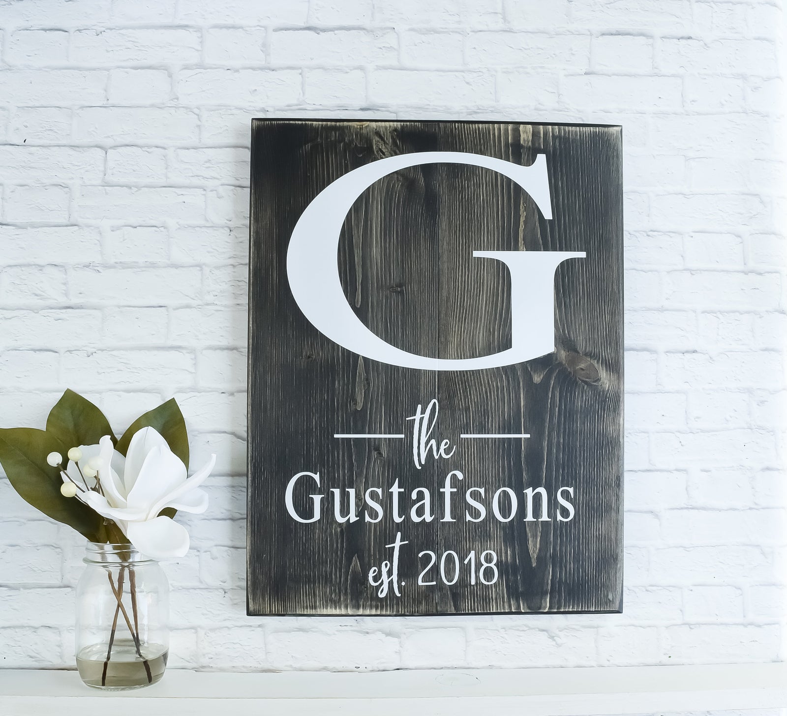 Family Name Sign Wood, Personalized Wedding Gift, Initial Monogram Sign, Last Name Wooden Sign,Farmhouse Home Decor, Established Date