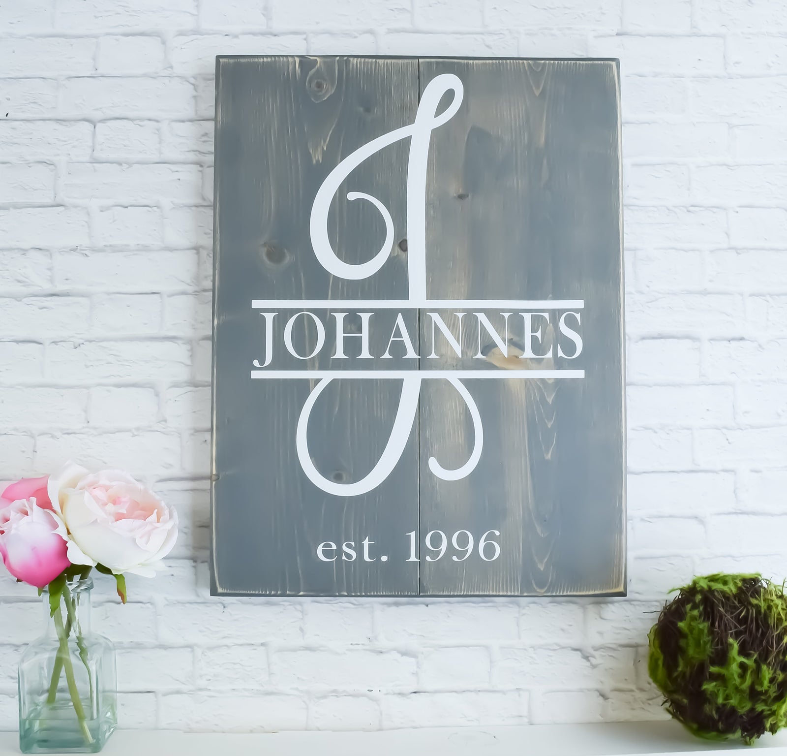 Family Name Established Sign - Last Name Wood Sign - Personalized Wooden Decor for Home - Wedding Gift - Initial Monogram Sign