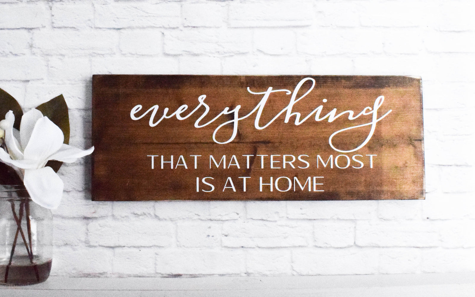Everything that Matters most is at Home sign -  Home Wooden Wall Decor - Farmhouse Rustic Wood Decor - Family Sign - Home Matters Most