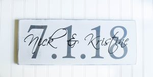 Personalized Wedding Date and Names Established Sign Family Name Sign Anniversary Gift Wooden Sign Wedding Sign Couple Gift Custom Wood Sign