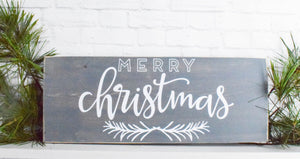 Merry Christmas wood sign saying - Rustic Farmhouse Wooden Wall Signs - Personalized Signs for Home - Holiday Sign -