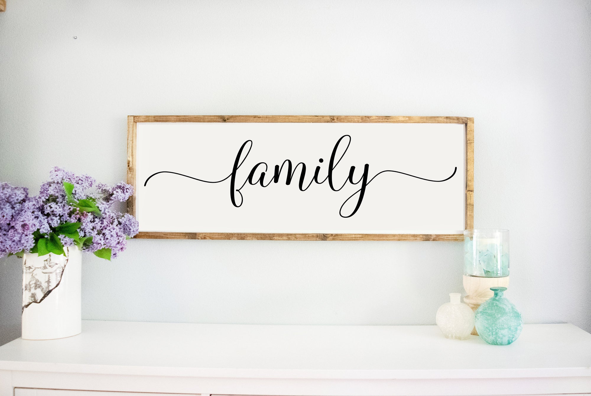 Wood Framed family Sign, wooden quote sign, home family room wall décor sign, farmhouse mantel or gallery wall, rustic farmhouse style