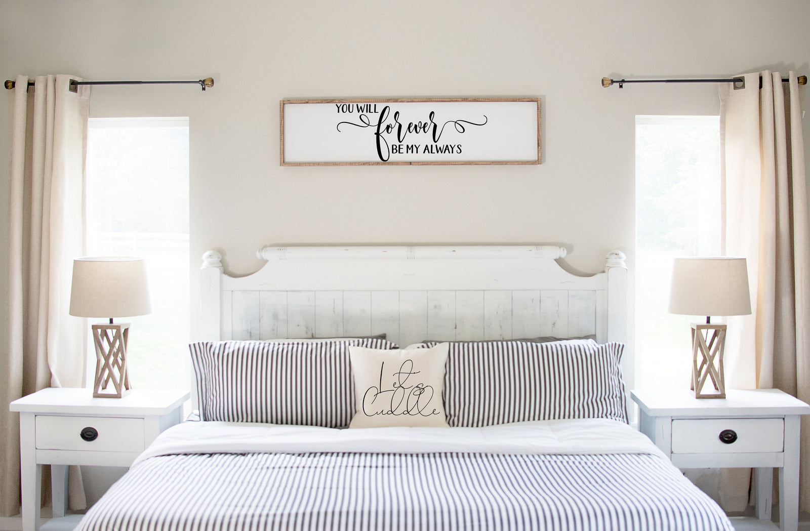 Forever Be My Always Wood Framed Sign, wedding quote sign, rustic wedding wooden sign, custom farmhouse gift,  rustic farmhouse style