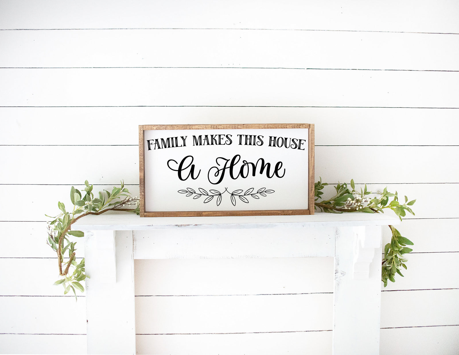 Wood framed family makes this house a  home sign, home family room wooden wall décor sign, farmhouse mantle or gallery wall, rustic style
