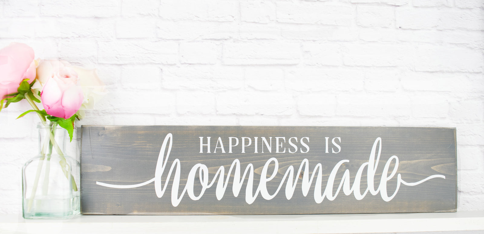 Happiness Is Homemade Wooden Sayings Wall Décor – Rustic Farmhouse Wooden Signs with quotes