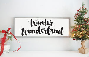 Winter Wonderland Wood Sign, Rustic Farmhouse Christmas Home Decor , Personalized Holiday Wall or Mantel Sign, Wooden Christmas Decorations