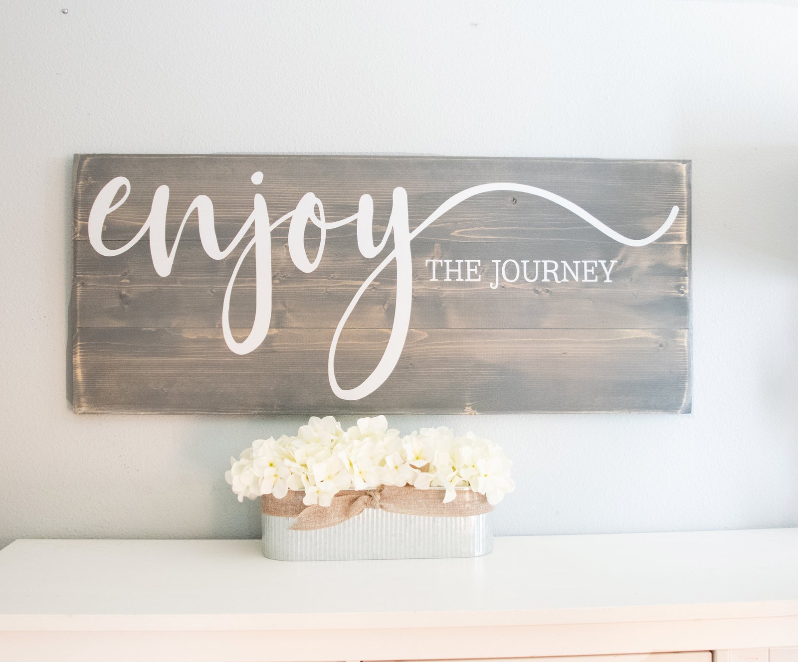 Enjoy the journey wood sign saying - Rustic Wall Signs - Personalized Home Signs - Farmhouse Wooden Sign - Traveler's gift sign wall hanging