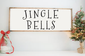 Jingle Bells Song Wood Sign, Rustic Farmhouse Christmas Home Decor , Personalized Holiday Wall or Mantel Sign, Wooden Christmas Decorations