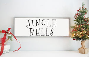 Jingle Bells Song Wood Sign, Rustic Farmhouse Christmas Home Decor , Personalized Holiday Wall or Mantel Sign, Wooden Christmas Decorations