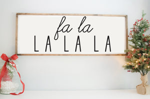 Christmas Song Fa la la Wood Sign, Rustic Farmhouse Christmas Home Decor , Personalized Holiday Wall Sign, Wooden Christmas Decorations