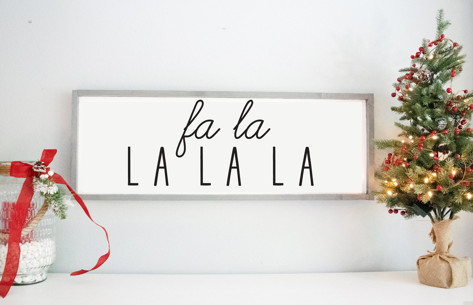 Christmas Song Fa la la Wood Sign, Rustic Farmhouse Christmas Home Decor , Personalized Holiday Wall Sign, Wooden Christmas Decorations