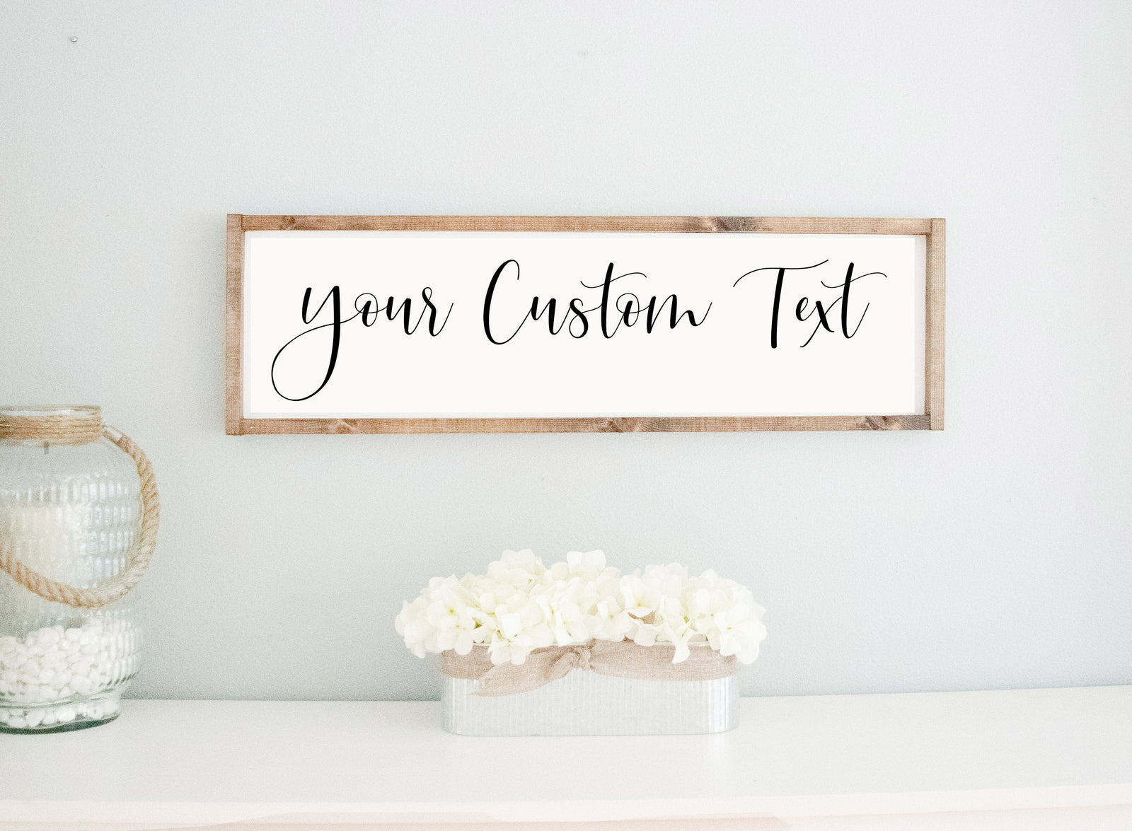 Custom Wood Framed Sign, Personalized Words or Text for Home,  Rustic Farmhouse Home Decor, Personalized Sign Gift, Custom Quote Sign