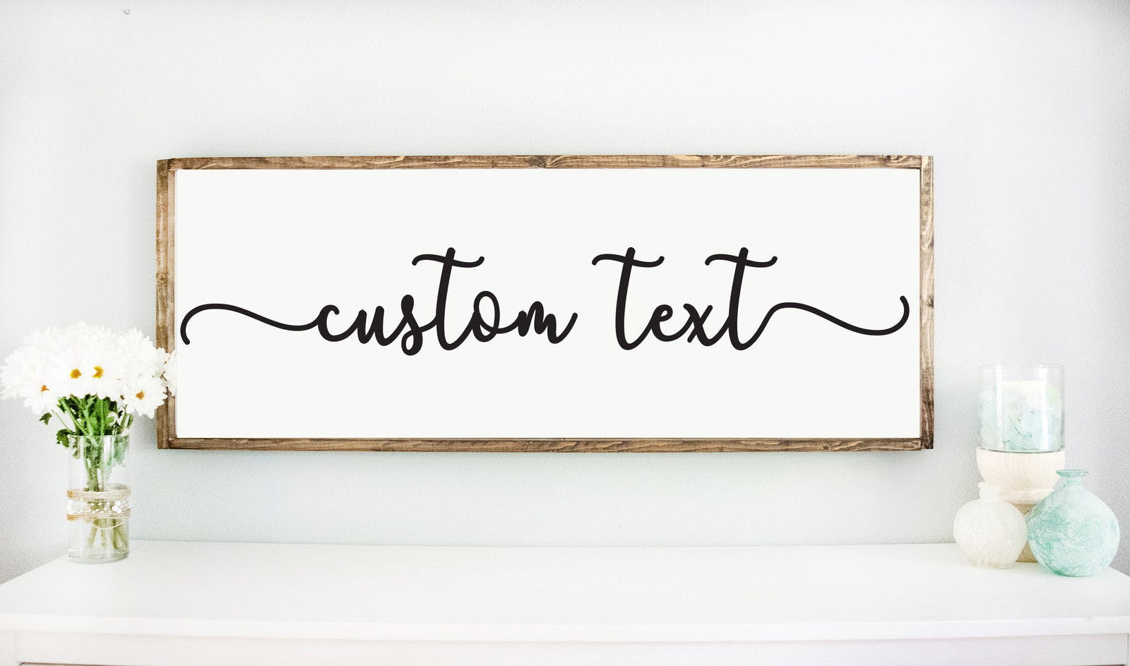 Custom Wood Framed Sign, Personalized Words or Text for Home,  Rustic Farmhouse Home Decor, Personalized Sign Gift, Custom Quote Sign