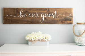 Wooden Signs with Quotes, Be Our Guest Wood Sign,  Rustic Farmhouse Wooden Sayings Wall Decor, Guest Room Wall Decor, Above Bed Signs