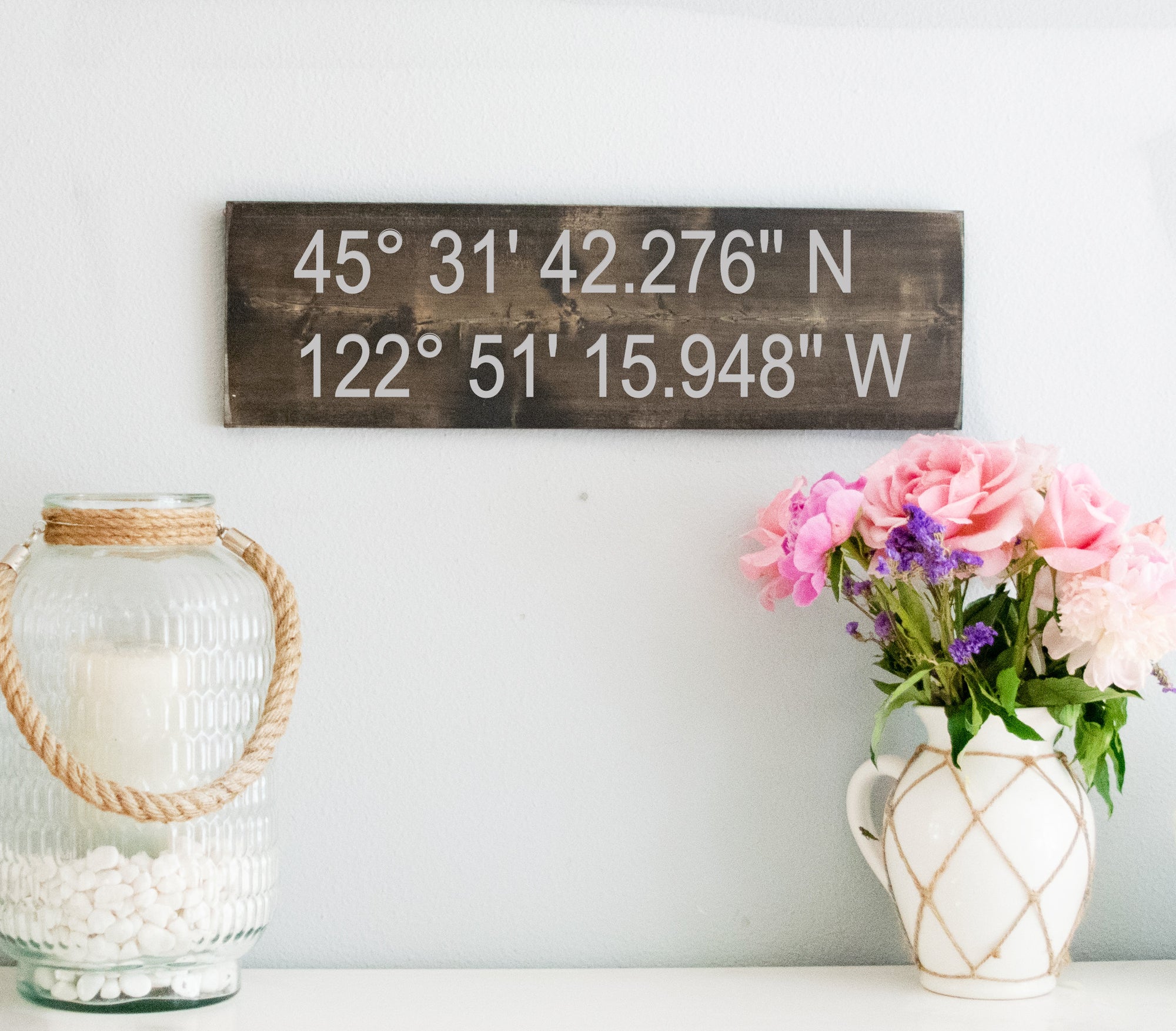 Longitude Latitude Sign - GPS Coordinates Wood Plaque - Unique Wedding Gift Personalized Wooden Home Decor - Anniversary Gift for Him