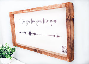 Soundwave Art QR Code, Custom voice recording sign, Gift for Loved One, Memorial In Memory of Gift, Videos or Voicemails,  Custom Sound wave