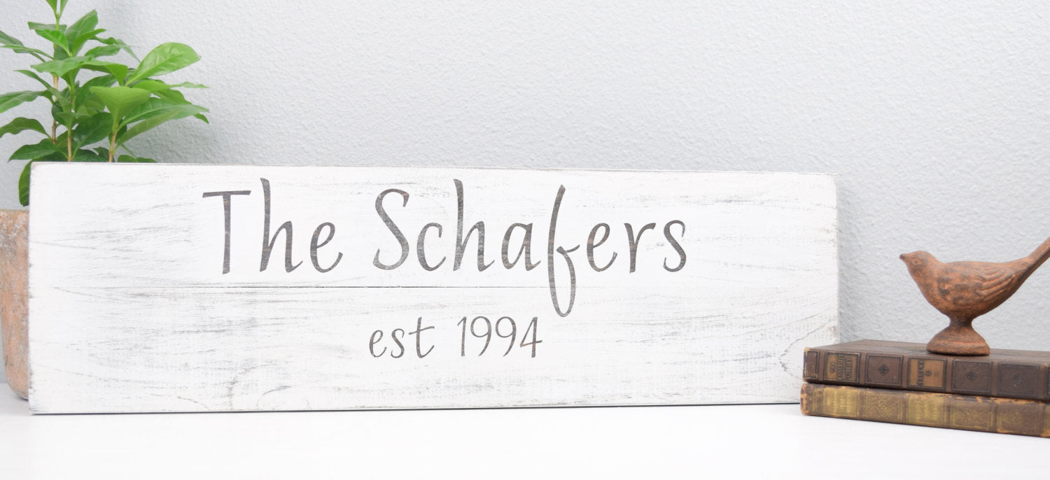 Family Name Established Sign - Custom Last Name Sign - Personalized Wood Signs - Wedding Established Sign - Family Est. Sign - Wedding gift