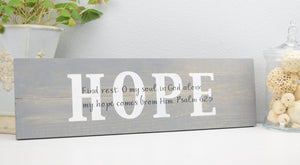 Christian Wood Sign – Bible Verse Wall Art – Scripture Wall Décor – Wood Home Wall Décor – Wood Sign Sayings – Hope Sign - Family Wall decor