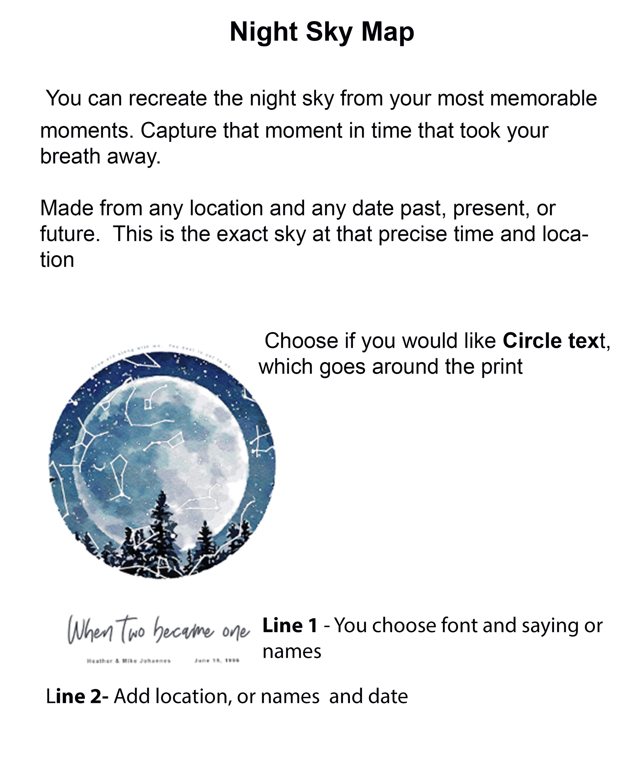 Star Constellation Map Custom Framed and Personalized Night Sky