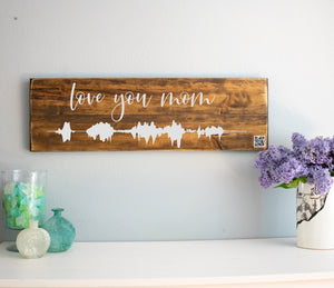 Personalized Soundwave with QR Code Wood Sign Wall Décor